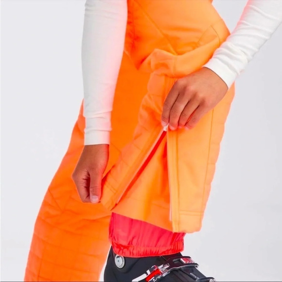 Free People Movement All Prepped Bibb Snow Ski Pants Neon Peach L - Picture 3 of 9